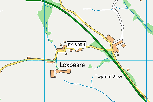 EX16 9RH map - OS VectorMap District (Ordnance Survey)