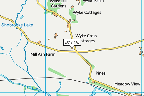 EX17 1AJ map - OS VectorMap District (Ordnance Survey)