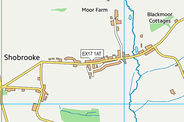 EX17 1AT map - OS VectorMap District (Ordnance Survey)