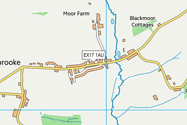 EX17 1AU map - OS VectorMap District (Ordnance Survey)