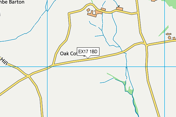 EX17 1BD map - OS VectorMap District (Ordnance Survey)