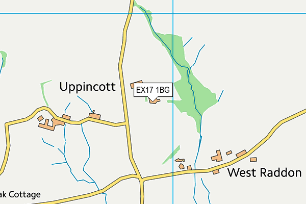 EX17 1BG map - OS VectorMap District (Ordnance Survey)