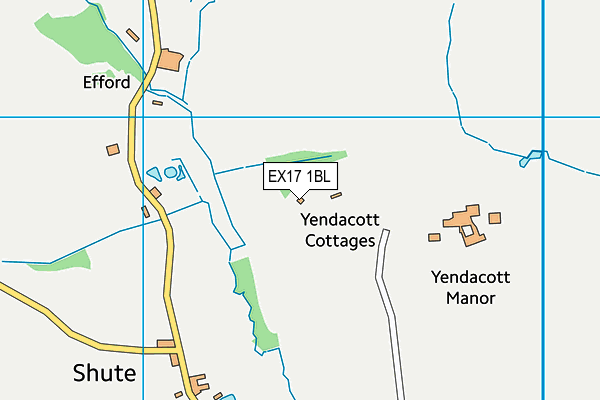 EX17 1BL map - OS VectorMap District (Ordnance Survey)