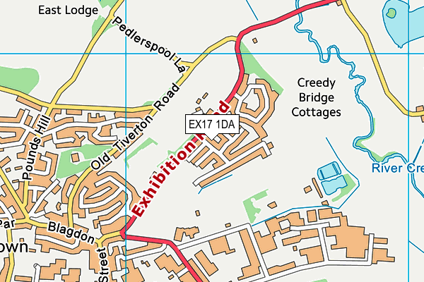 EX17 1DA map - OS VectorMap District (Ordnance Survey)