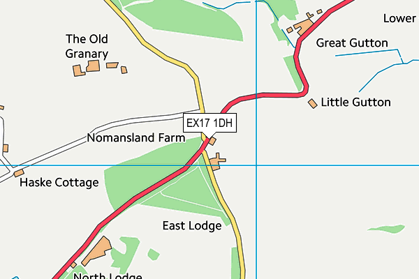 EX17 1DH map - OS VectorMap District (Ordnance Survey)