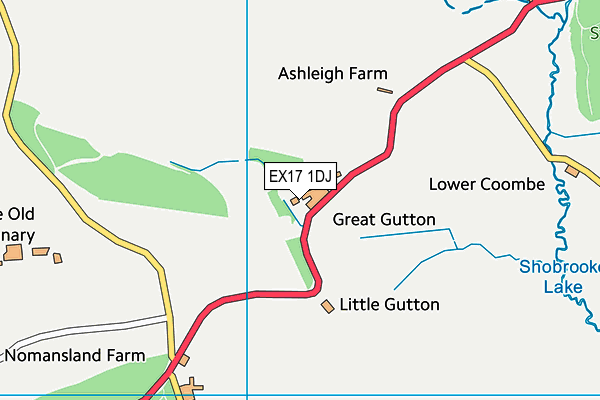 EX17 1DJ map - OS VectorMap District (Ordnance Survey)