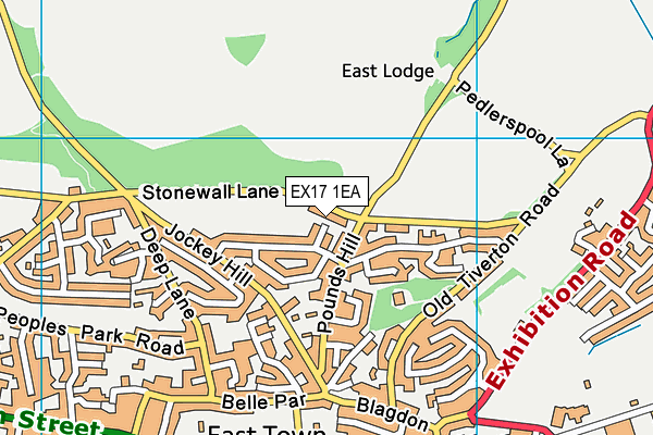 EX17 1EA map - OS VectorMap District (Ordnance Survey)