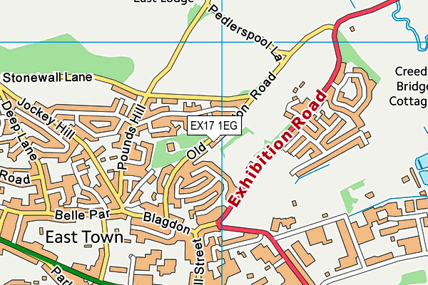 EX17 1EG map - OS VectorMap District (Ordnance Survey)