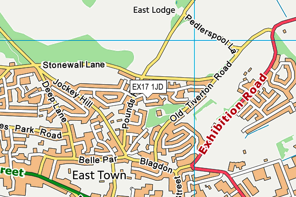 EX17 1JD map - OS VectorMap District (Ordnance Survey)