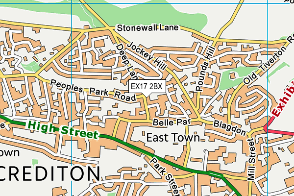 EX17 2BX map - OS VectorMap District (Ordnance Survey)