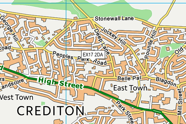 EX17 2DA map - OS VectorMap District (Ordnance Survey)