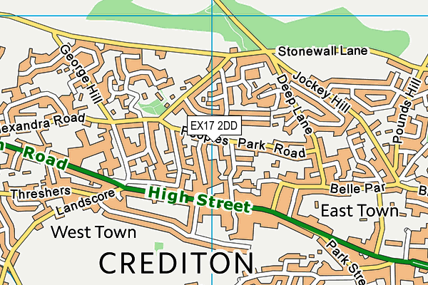 EX17 2DD map - OS VectorMap District (Ordnance Survey)