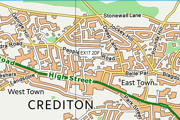 EX17 2DF map - OS VectorMap District (Ordnance Survey)