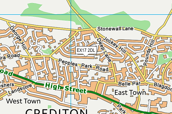 EX17 2DL map - OS VectorMap District (Ordnance Survey)