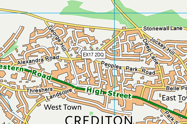 EX17 2DQ map - OS VectorMap District (Ordnance Survey)