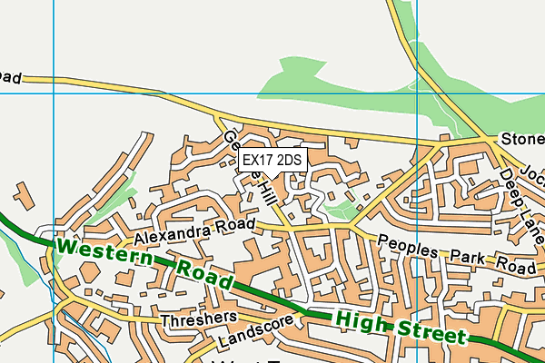 EX17 2DS map - OS VectorMap District (Ordnance Survey)