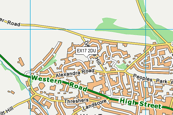 EX17 2DU map - OS VectorMap District (Ordnance Survey)