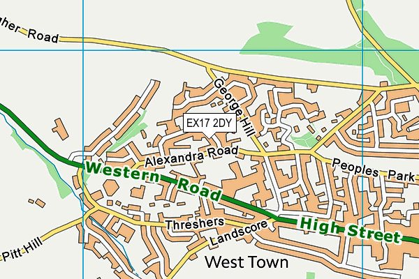 EX17 2DY map - OS VectorMap District (Ordnance Survey)