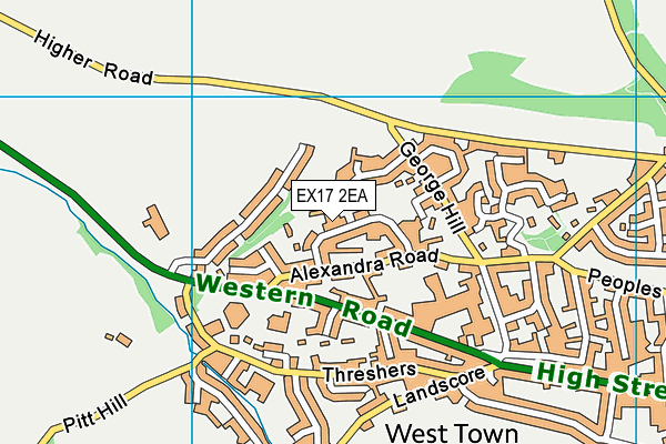 EX17 2EA map - OS VectorMap District (Ordnance Survey)