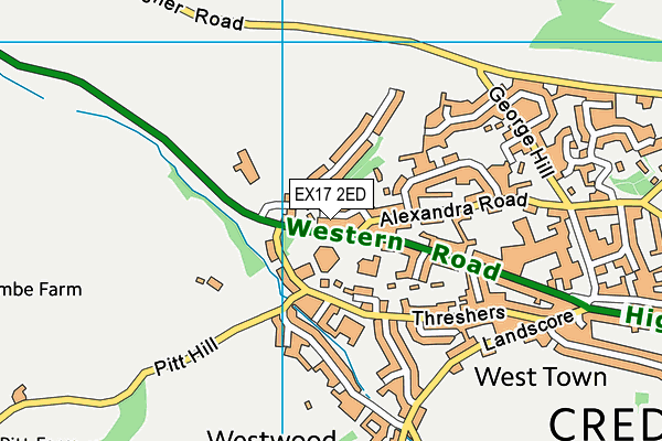 EX17 2ED map - OS VectorMap District (Ordnance Survey)