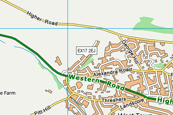 EX17 2EJ map - OS VectorMap District (Ordnance Survey)