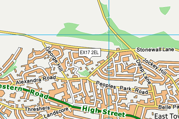 EX17 2EL map - OS VectorMap District (Ordnance Survey)