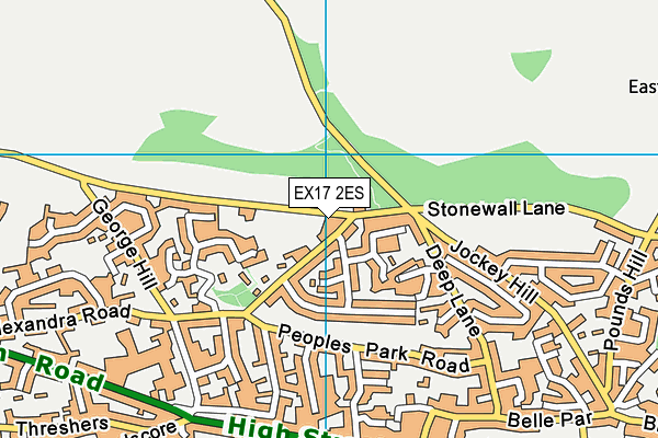 Queen Elizabeth's School (Forches Cross) map (EX17 2ES) - OS VectorMap District (Ordnance Survey)