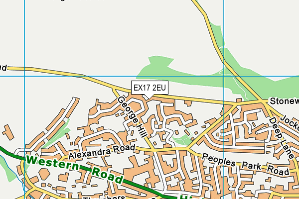 EX17 2EU map - OS VectorMap District (Ordnance Survey)