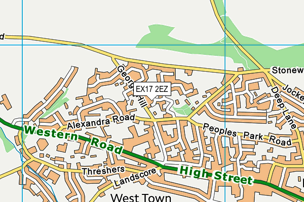 EX17 2EZ map - OS VectorMap District (Ordnance Survey)