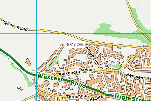 EX17 2HB map - OS VectorMap District (Ordnance Survey)