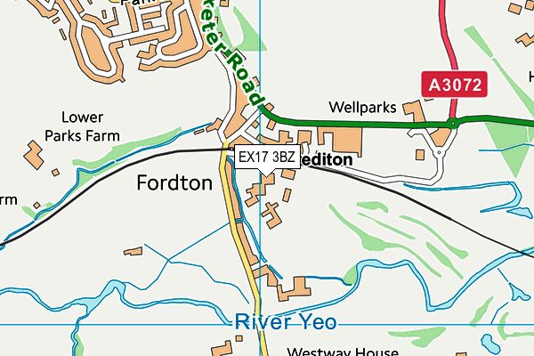 EX17 3BZ map - OS VectorMap District (Ordnance Survey)