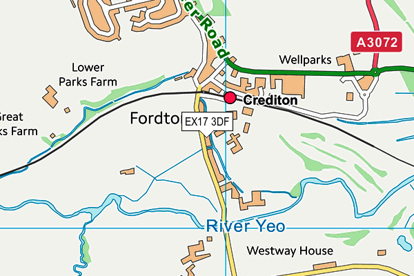 EX17 3DF map - OS VectorMap District (Ordnance Survey)