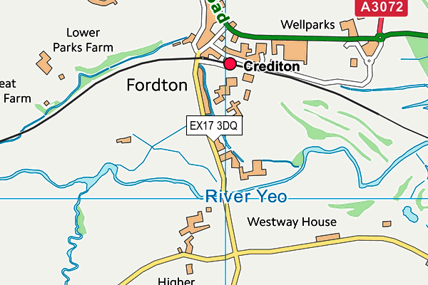 EX17 3DQ map - OS VectorMap District (Ordnance Survey)