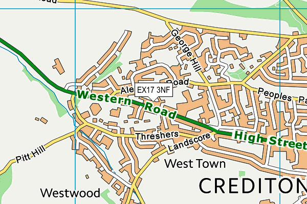 EX17 3NF map - OS VectorMap District (Ordnance Survey)