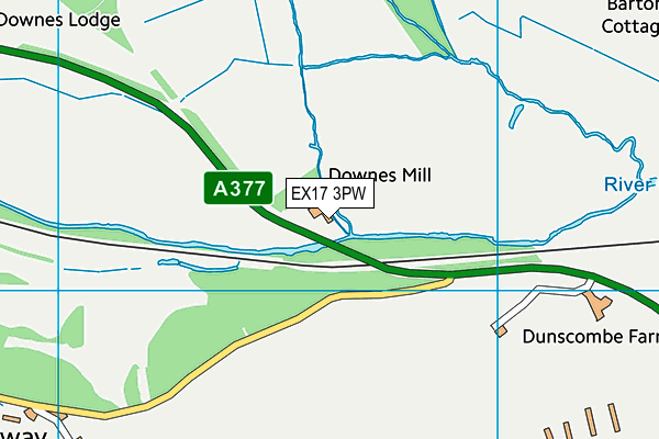 EX17 3PW map - OS VectorMap District (Ordnance Survey)