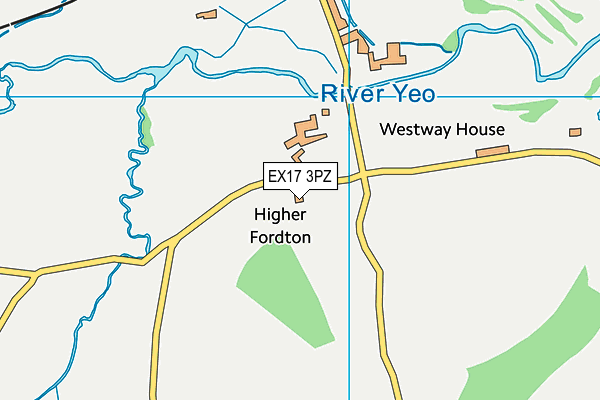 EX17 3PZ map - OS VectorMap District (Ordnance Survey)