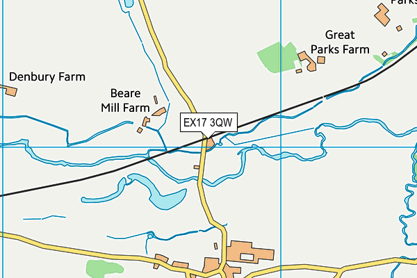 EX17 3QW map - OS VectorMap District (Ordnance Survey)