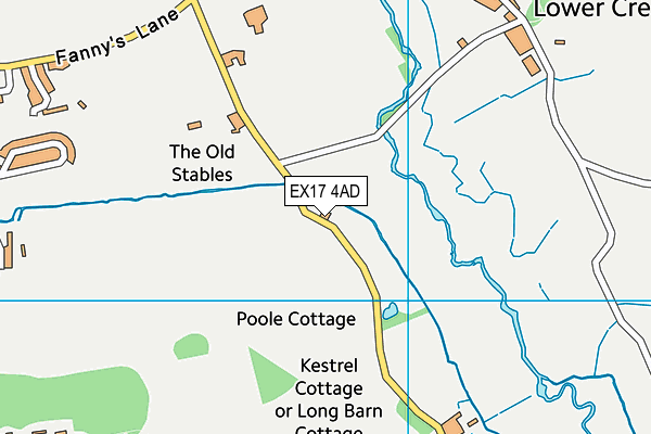 EX17 4AD map - OS VectorMap District (Ordnance Survey)