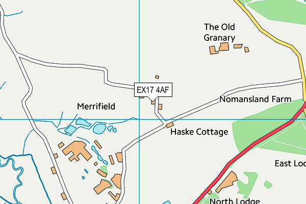 EX17 4AF map - OS VectorMap District (Ordnance Survey)