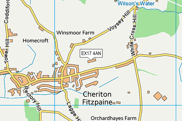 Cheriton Fitzpaine Primary School map (EX17 4AN) - OS VectorMap District (Ordnance Survey)