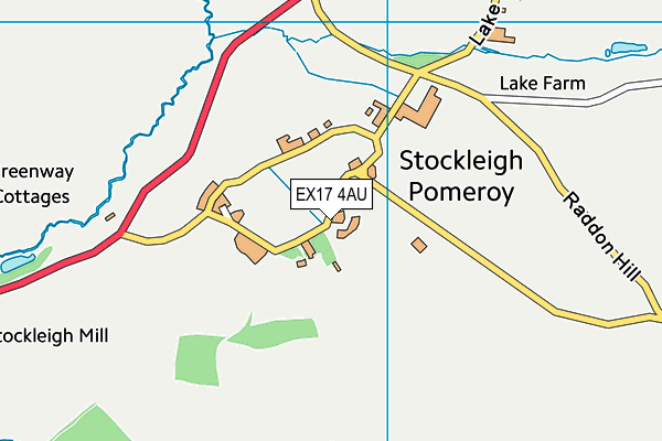 EX17 4AU map - OS VectorMap District (Ordnance Survey)