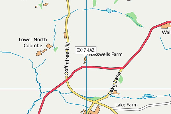 EX17 4AZ map - OS VectorMap District (Ordnance Survey)