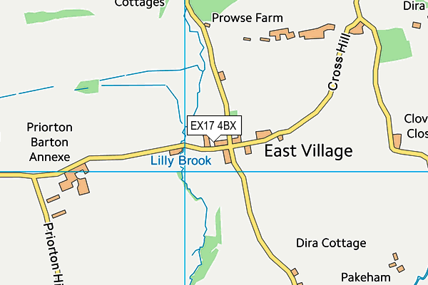 EX17 4BX map - OS VectorMap District (Ordnance Survey)