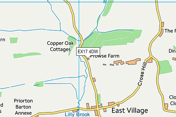 EX17 4DW map - OS VectorMap District (Ordnance Survey)