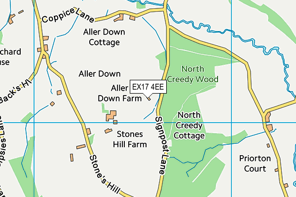 EX17 4EE map - OS VectorMap District (Ordnance Survey)