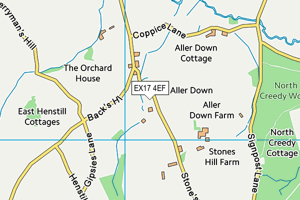 EX17 4EF map - OS VectorMap District (Ordnance Survey)