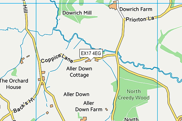 EX17 4EG map - OS VectorMap District (Ordnance Survey)