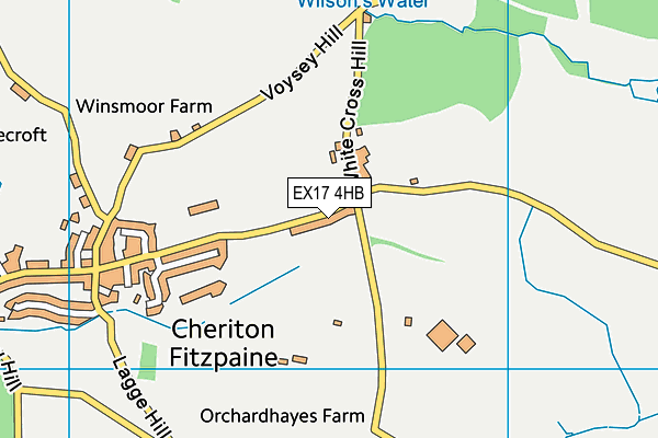 Cheriton Fitzpaine Afc map (EX17 4HB) - OS VectorMap District (Ordnance Survey)