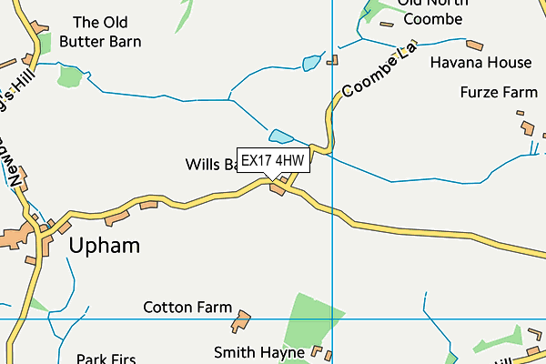 EX17 4HW map - OS VectorMap District (Ordnance Survey)