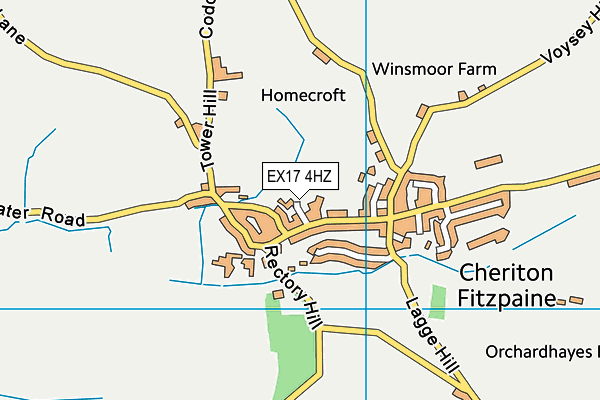EX17 4HZ map - OS VectorMap District (Ordnance Survey)
